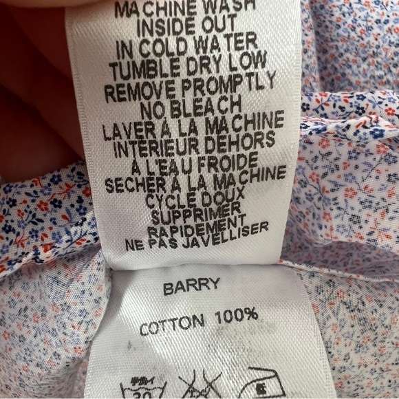 Frank & Eileen Barry Floral Print Long Sleeve Button Front Short - Picture 6 of 6